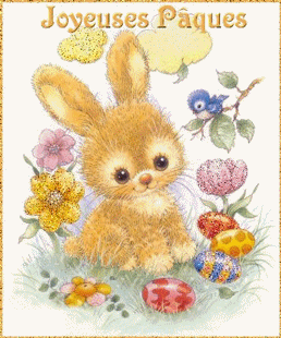 Gif animé joyeuses Pâques lapin